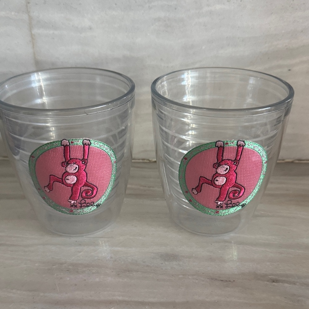 Lilly Pulitzer Pink and Green Monkey Tumblers
